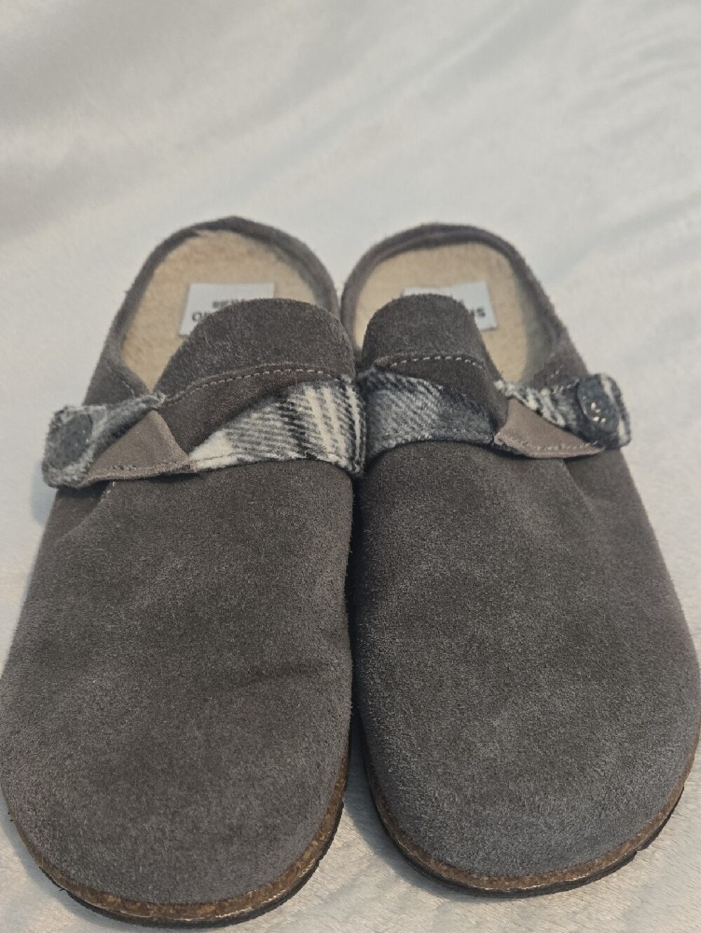 Earth Origins Lined Suede Slip-On Clogs with Patterned Strap - Picture 7 of 11